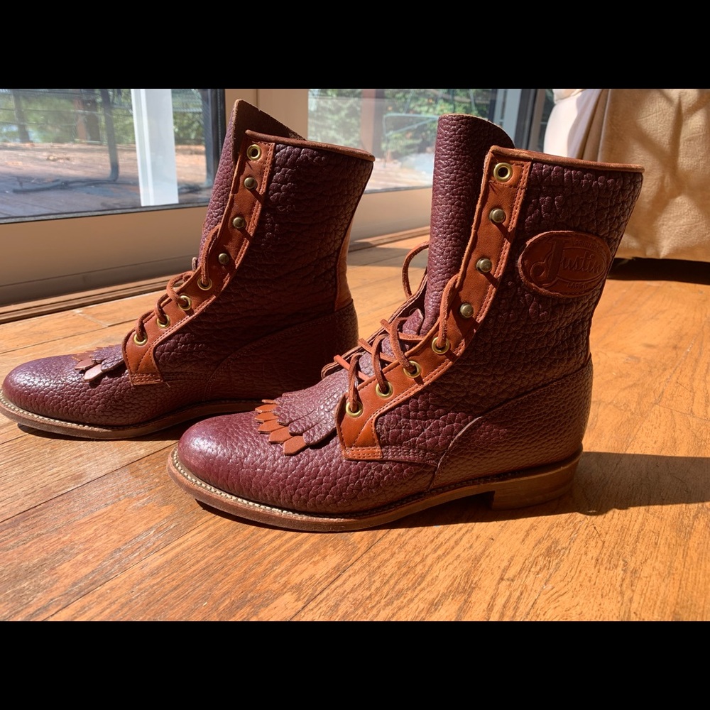 Justin Boots Lace Up Two Tone Laredo Western